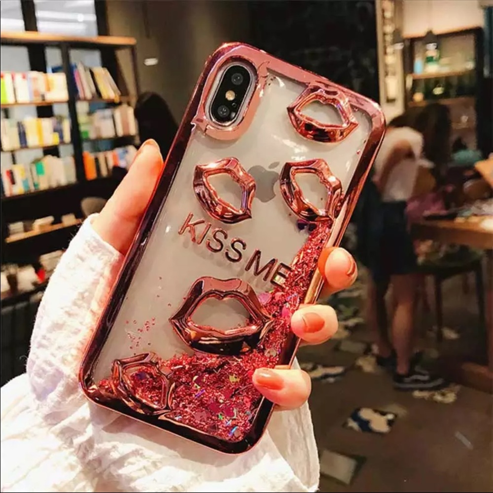 Liquid Glitter Kiss Me Iphone X XS Case